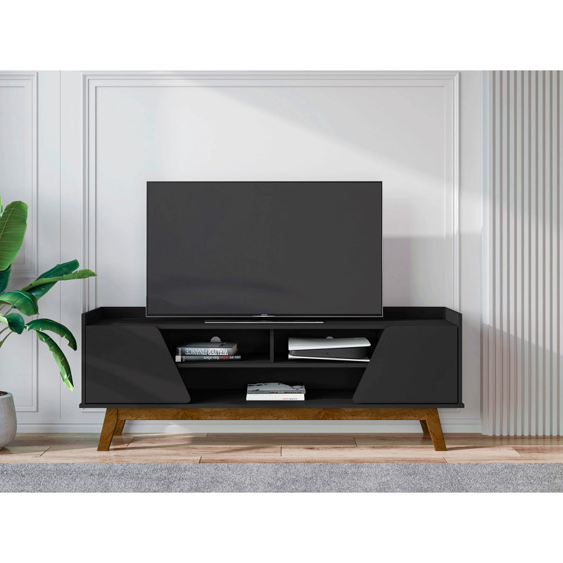 Meuble télé Marcus, Noir mat, H 23,42 po x L 53,14 po x l 14,17 po