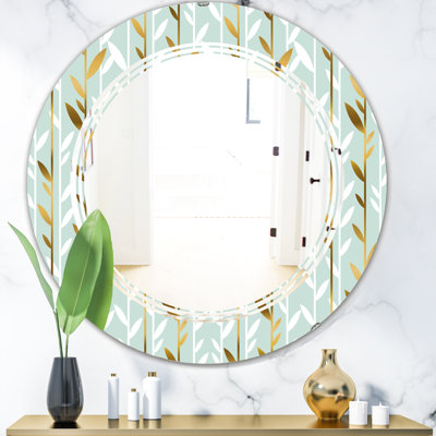 Miroir mural sans cadre à feuillage triple c