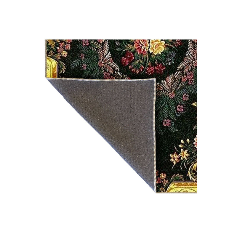 Tapis décoratif à motif floral lavable, Sous-tapis carré 3 pi 3 po inclus