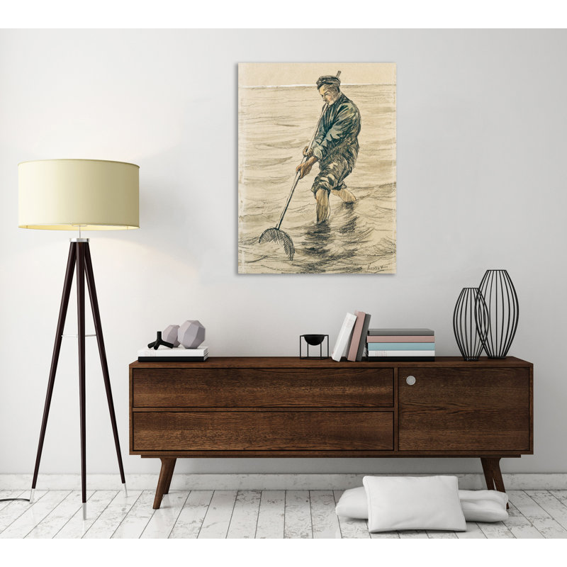 «The Shell Fisherman» par Vincent Van Gogh - reproduction d'art sur toile tendue, H 40 po x l 30 po x P 1,5 po