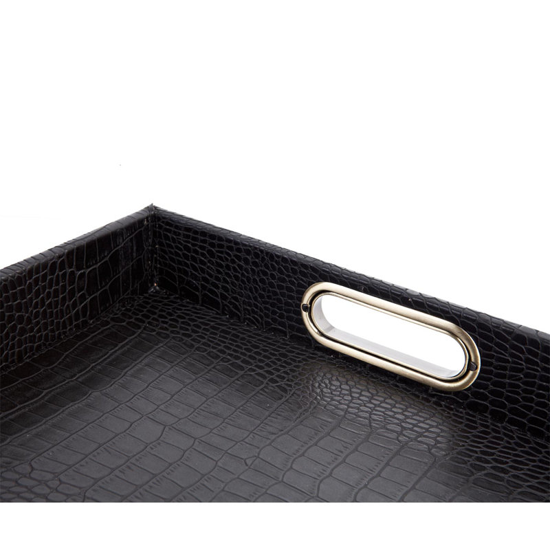 Ophelia & Co. Albaugh Polypropylene Plastic Platter, Black