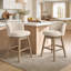 Tabouret de bar pivotant rembourré de style moderne du milieu du siècle avec cadre en bois massif (lot de 2)-129883363