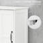 Armoire haute blanche mince - Rangement de linge de salle de bain avec tablette ouverte, tiroir, portes encastrées et tablettes réglables