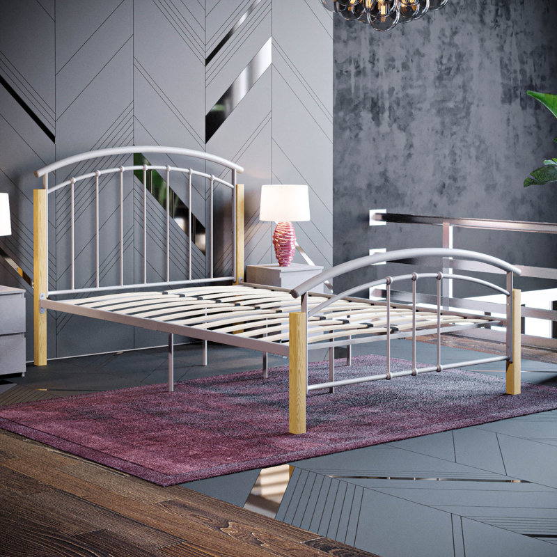Kurtis Bed, Small Double (4'), Silver