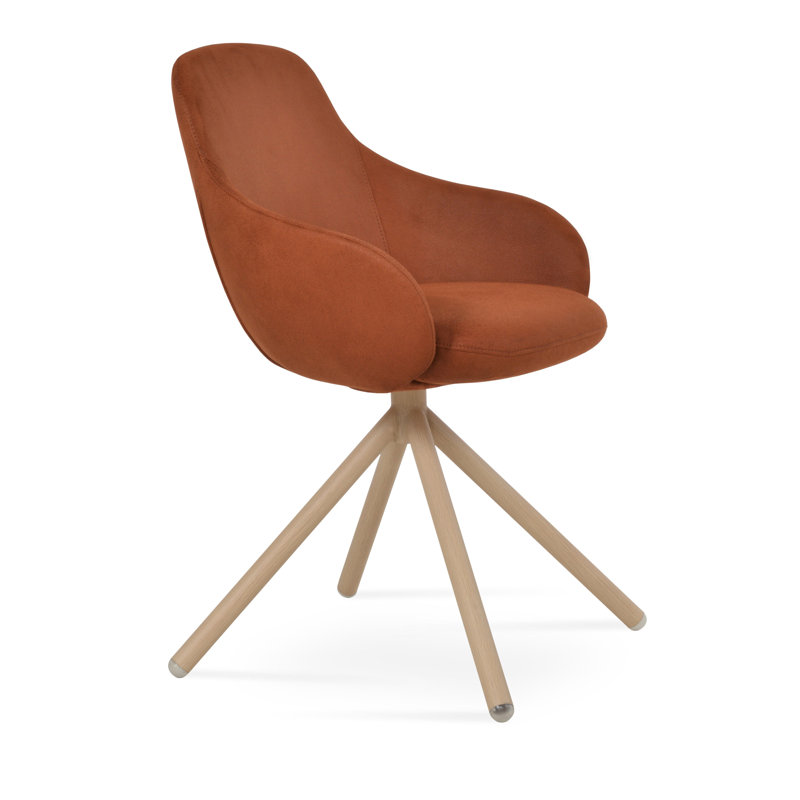Gazel 17.7'' H Upholstered Armchair, Natural, Orange