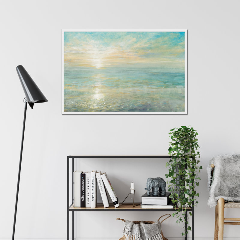 Sunrise by Danhui Nai - Painting, 65cm H x 95cm W x 2.3cm D, White Framed Paper Print