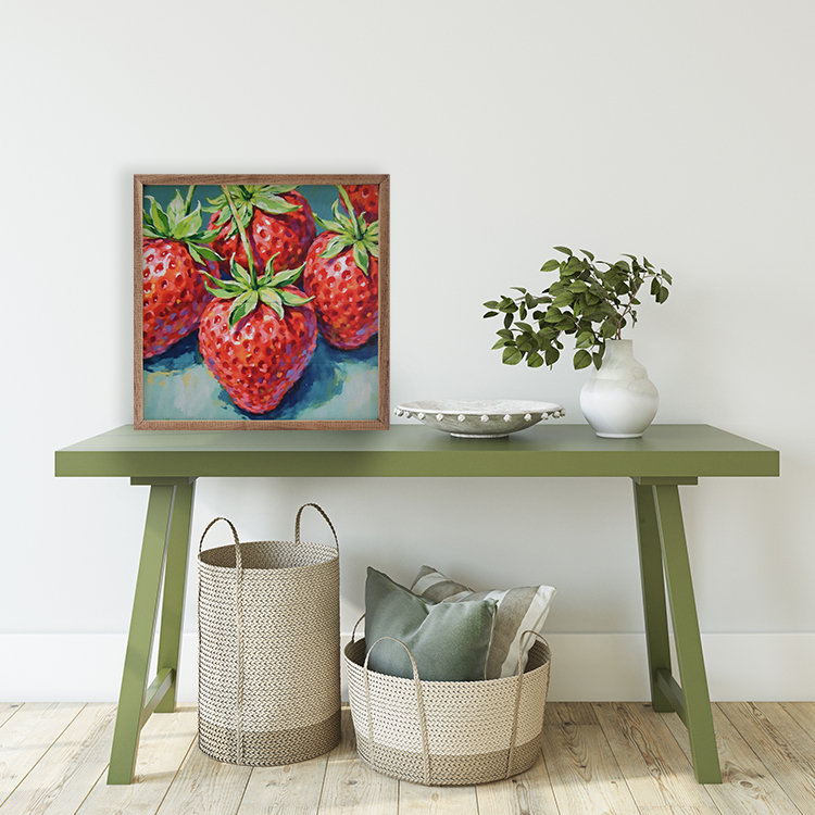 Fraises vives d'été, H 12 po x l 12 po