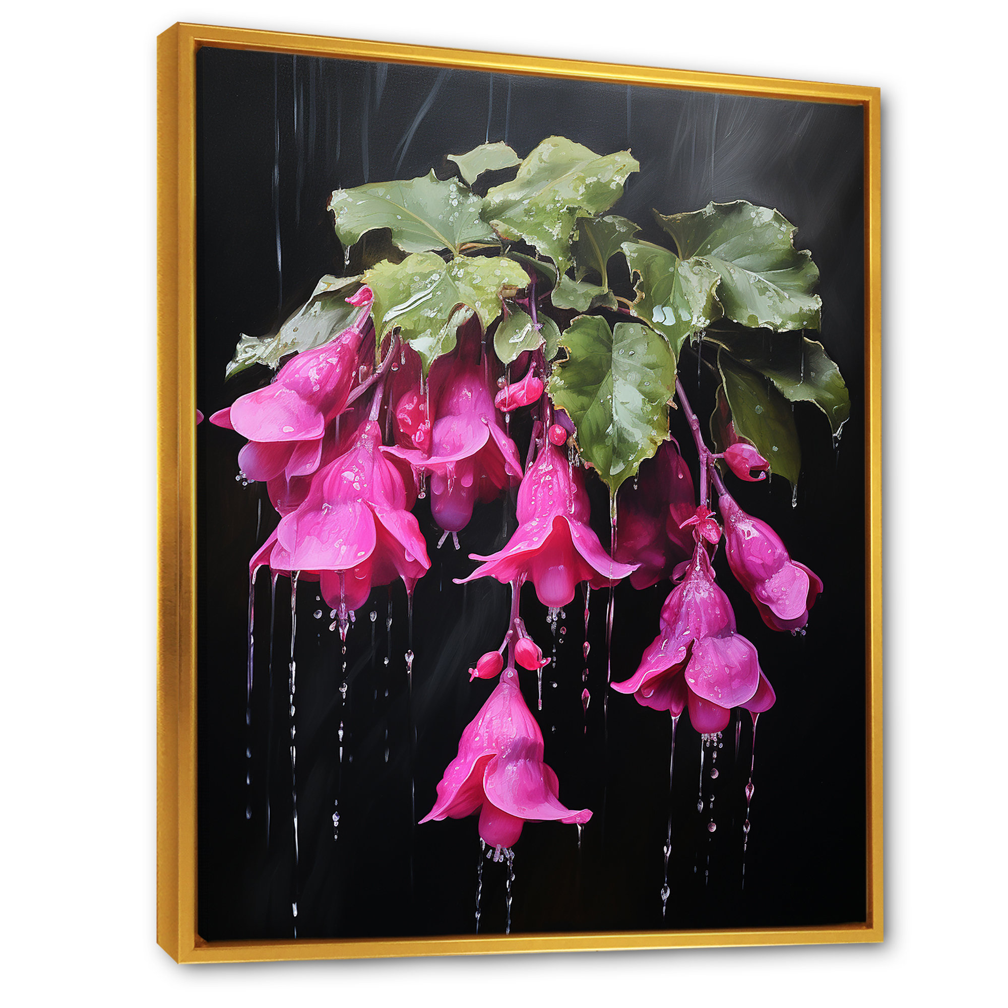 Pink Garden Hummingbird Fuchsia Flower II - Fuschia Wall Art Red Barrel Studio Overall Size: 40\, image size:2000x2000