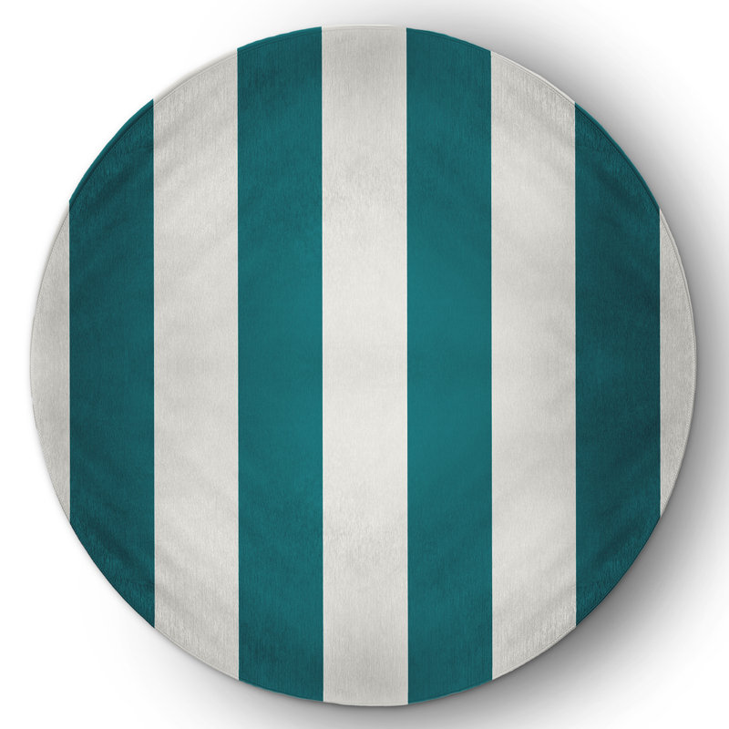 Lucene Chenille Striped Indoor Rug, Round 5'