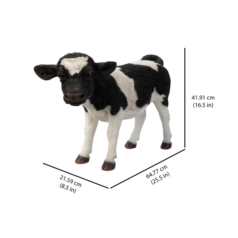 Statue vache debout, Noir / blanc