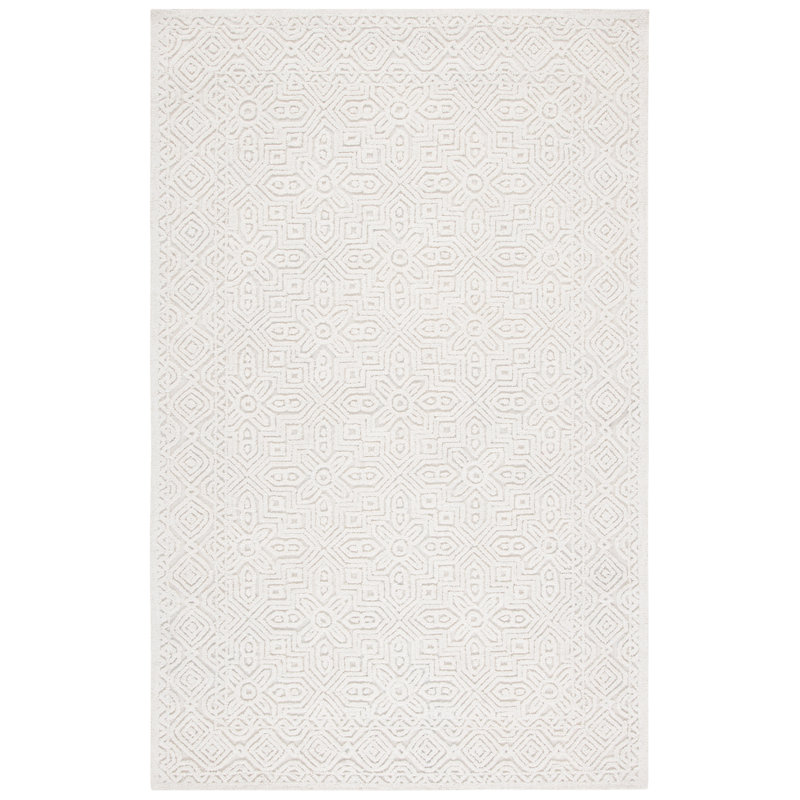 Tapis géométrique en laine / coton touffeté à la main Jellisa, Carré 6 pi
