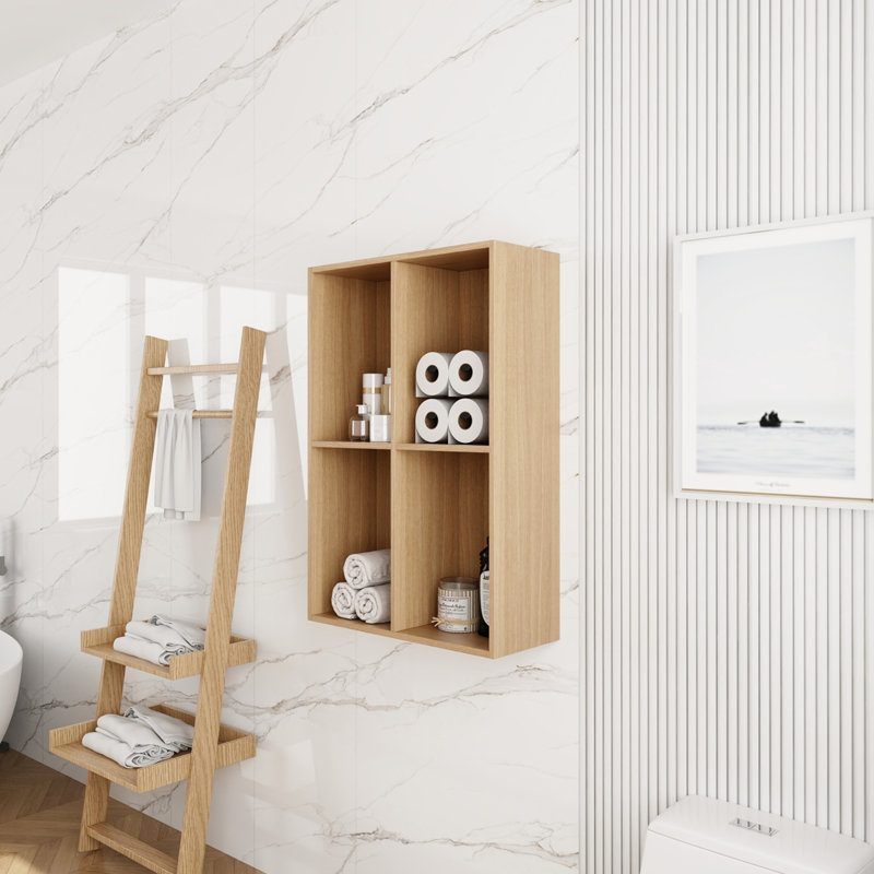 24 Inch Small Wall Mounted Storage Shelves, Suitable For Small Bathroom, Study, Storage Room