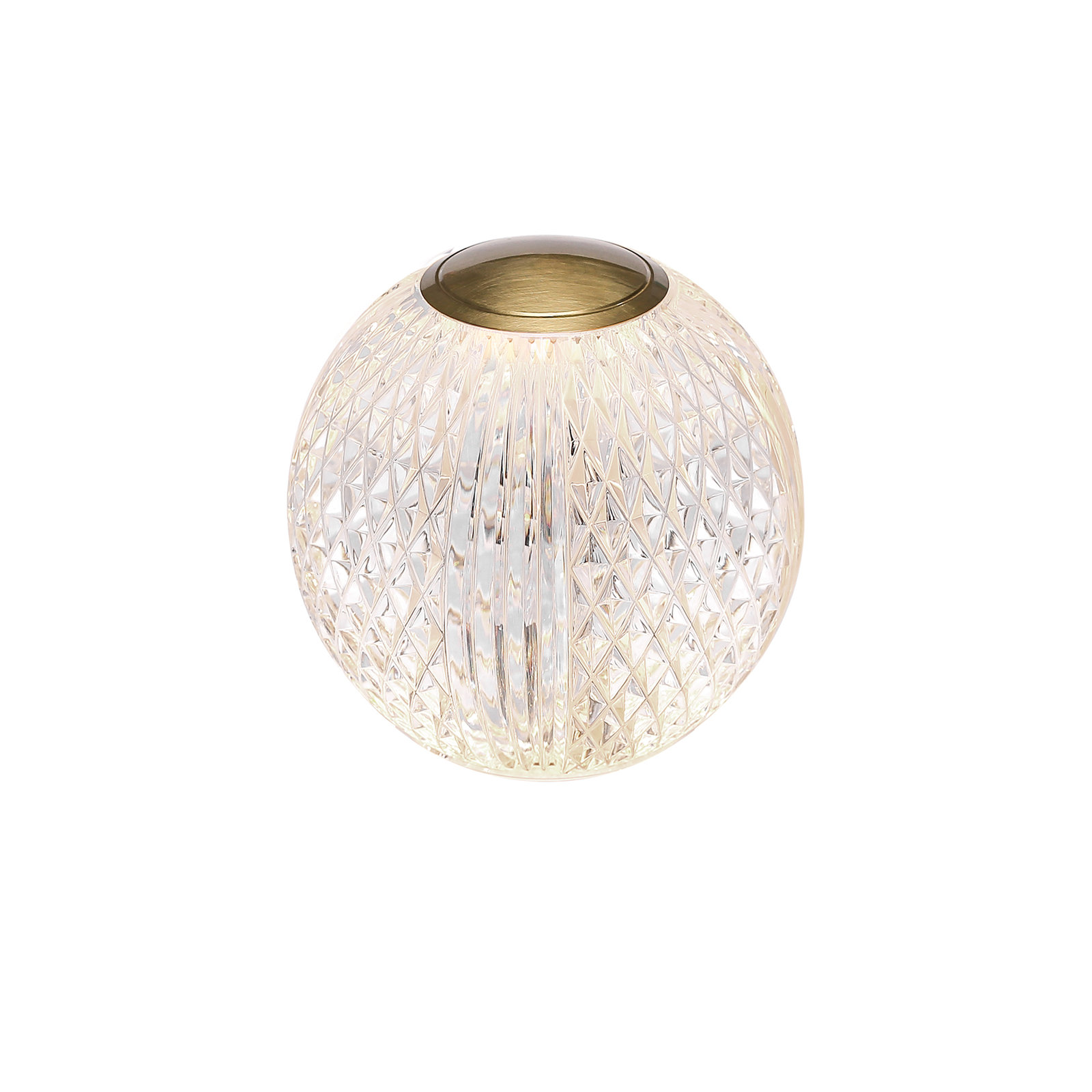 Marni Metal Globe Lamp, Natural Brass, Clear/Natural Brass, 4.38" H x 3.63" W x 3.63" D