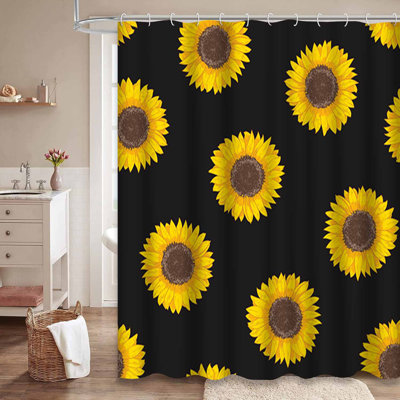 Rideau de douche imperméable à l'eau avec 12 crochets