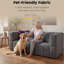 Modern Corduroy 2-Seater Loveseat with Oversized Armrests, Small Space Sofa-1824911937