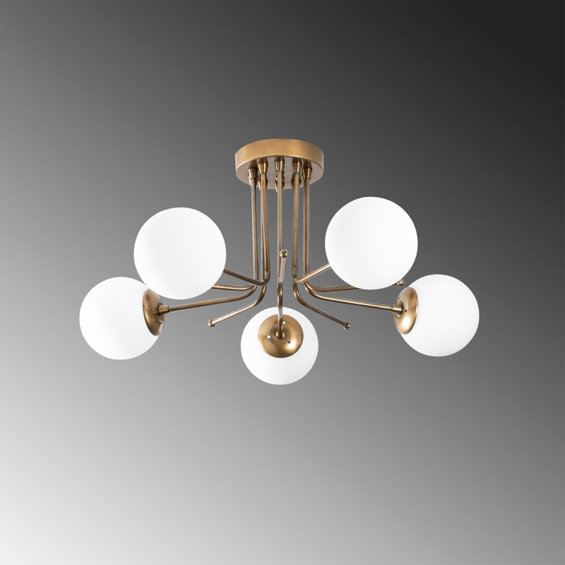 Stanwyck 5 - Light Gold/White Unique/Statement Pendant