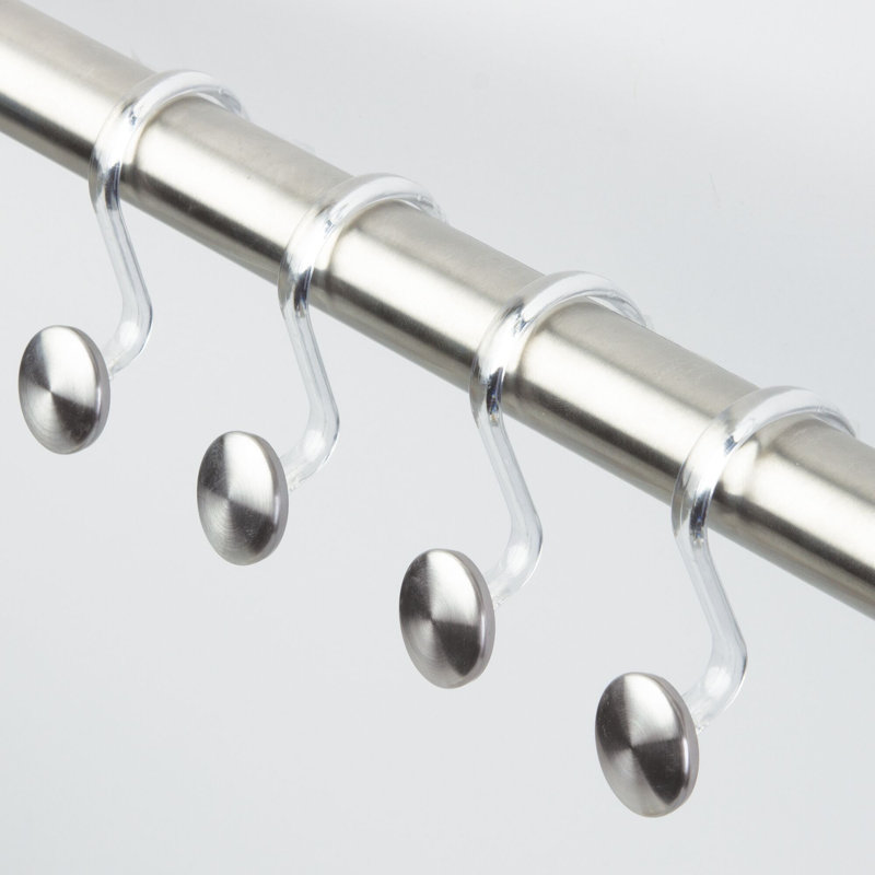 iDesign Forma Mini Shower Curtain Hooks - Set of 12, Brushed Stainless