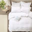 4 Piece Duvet Cover In Style With Pillow Full/queen White Colour