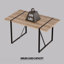 Ensemble de salle à manger 5 pièces de style campagne industrielle: table rectangulaire en MDF de 55 po et 4 chaises sans accoudoirs en polyuréthane, pieds en métal-10726399