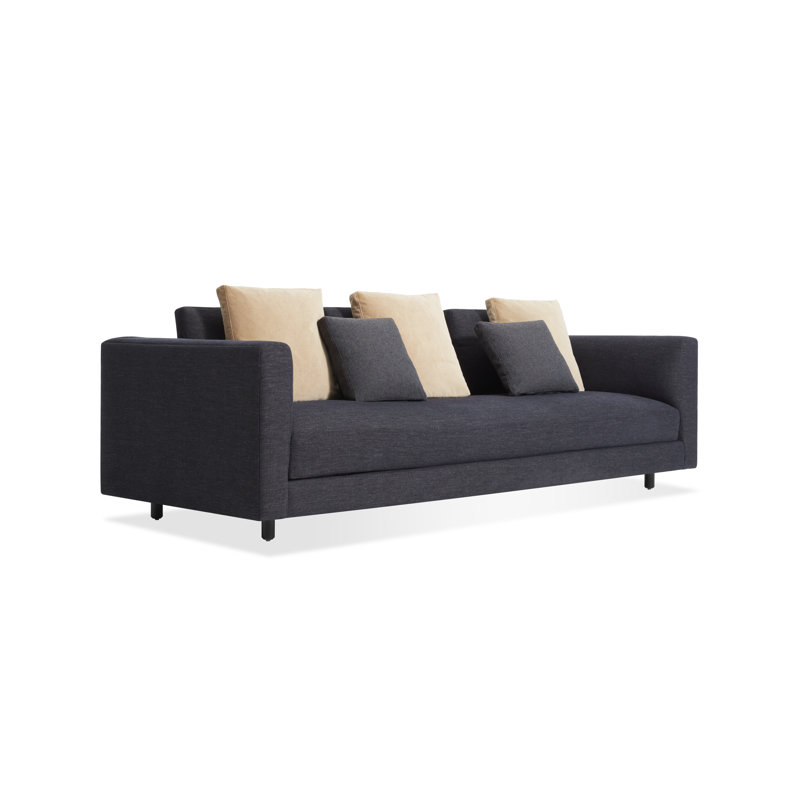 Hands Down Sofa, Tofte Navy Polyester Blend, 35" H x 94" W x 38" D, Camel Velvet/Sanford Navy Polyester Blend