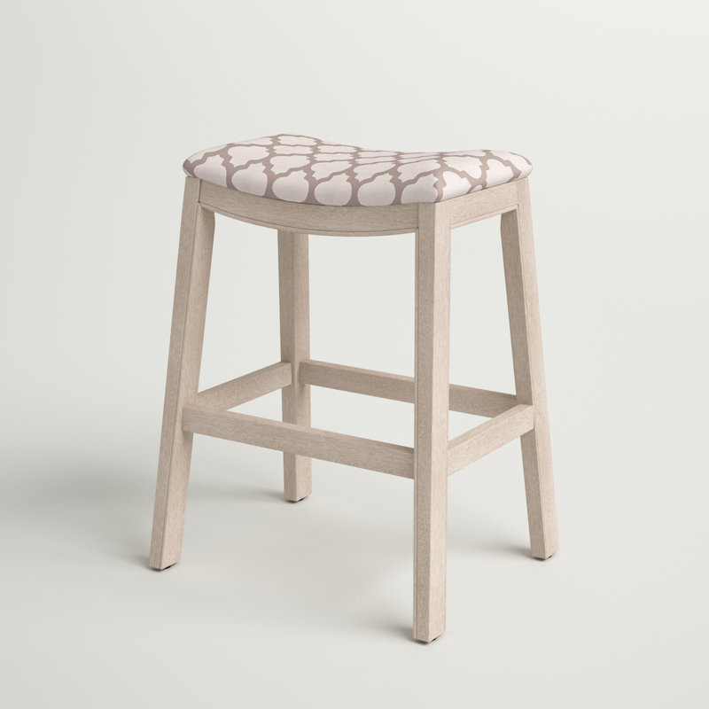 Tabouret de bar et de comptoir Hebron, Blanc, Tabouret de comptoir (siège d'une hauteur de 25,7