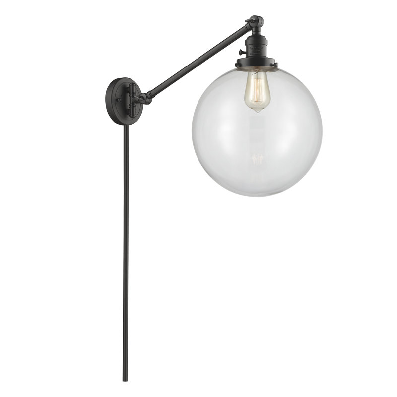 Swing Arm Sconce, Clear, Oil Rubbed Bronze