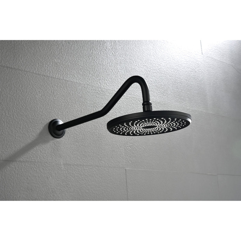 Bras de douche en acier inoxydable noir mat, robuste et facile à nettoyer.
