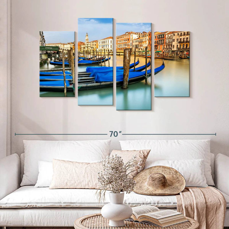 Gondoles couvertes du Grand Canal Mehar, H 32 po x l 52 po