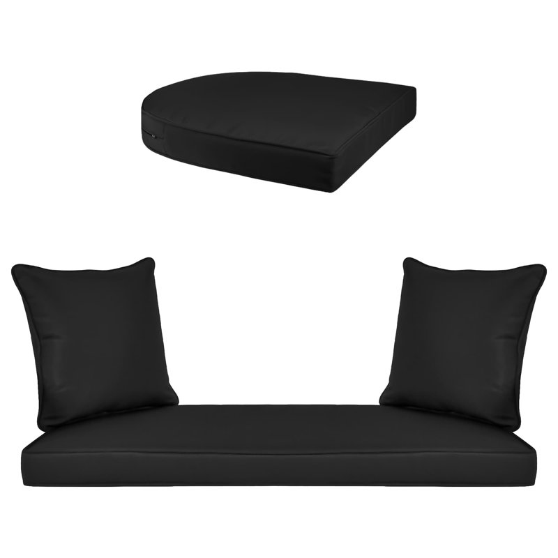 Cecilton 4 Piece Rattan Sofa Seating Group , Black, Honey