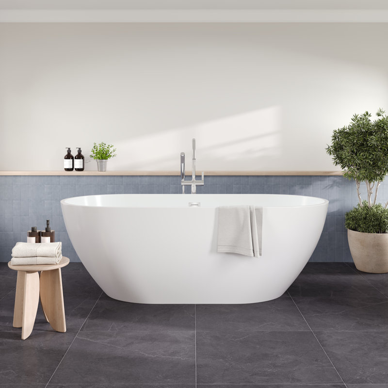 Baignoire autoportante ovale en acrylique 67 po Eviva Opal