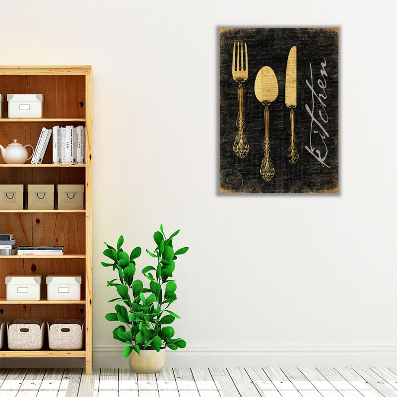 Golden Utensils - reproduction d'art sur toile, H 24 po x l 18 po