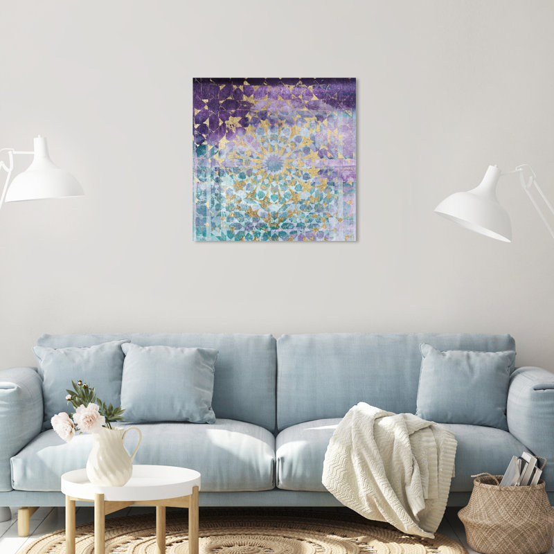 Mandala mauve, reproduction d'art sur toile, H 24 po x l 24 po, Toile tendue