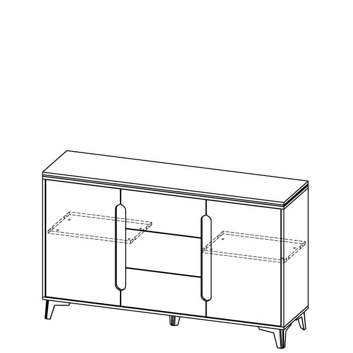 Kewei 150cm Sideboard, White Matt/Mountain Ash
