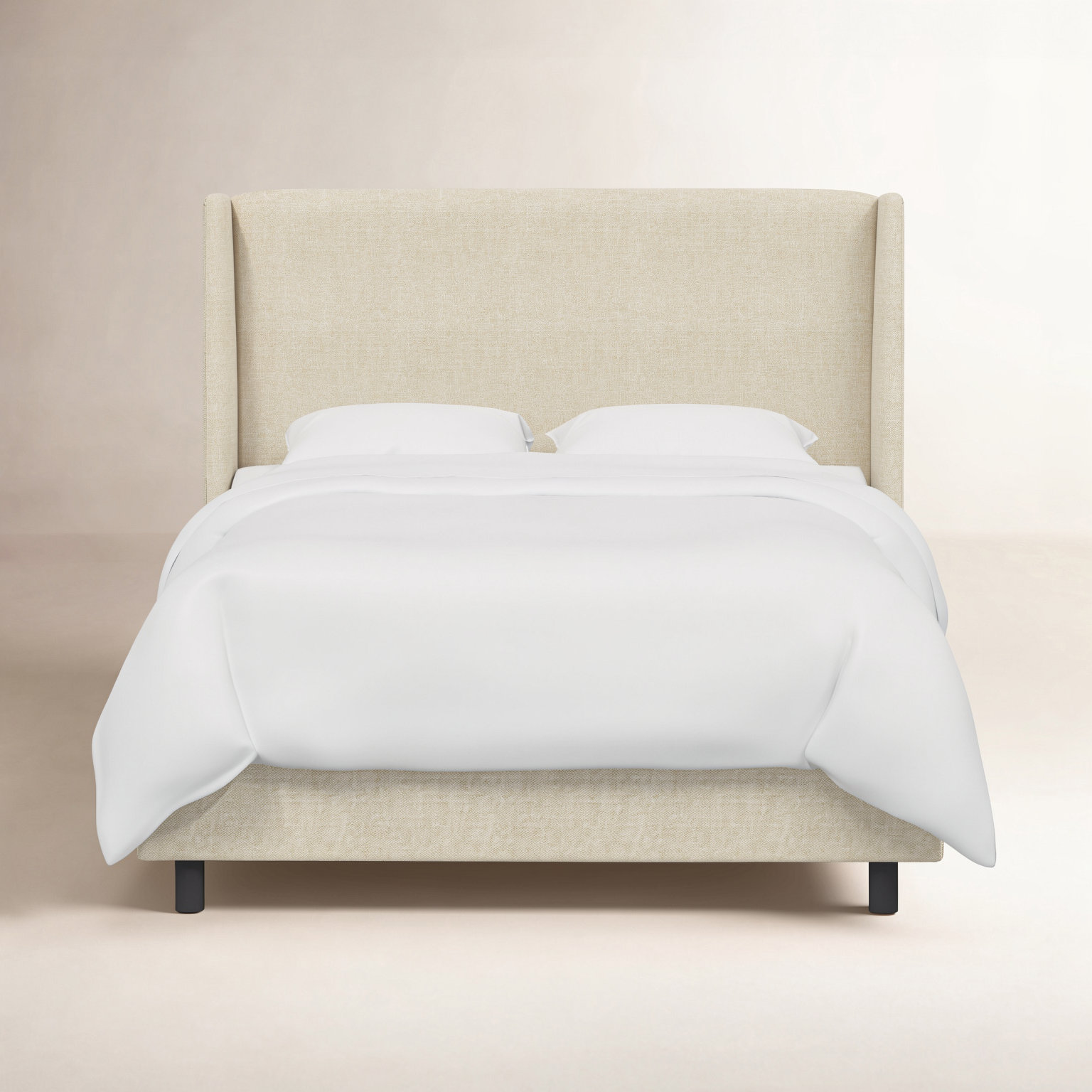 Tilly Upholstered Wingback Bed, California King, Milsap Canvas Sustain® Tweed