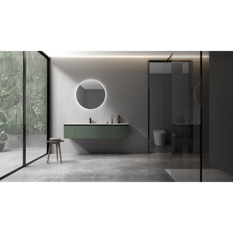 Ensemble de meuble-lavabo mural simple 65 po Teuta