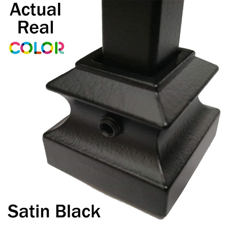 Satin Black Modern Double Ring Iron Stair Balusters Set