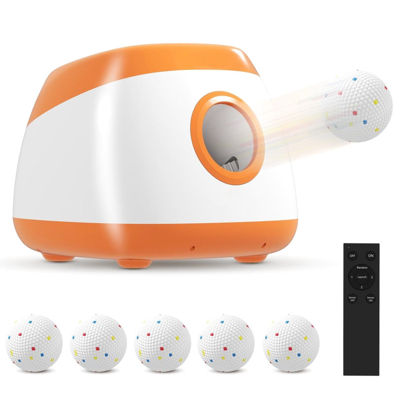 Chien automatique de 26 à 79 pi avec 3 réglages de lancement, mode aléatoire, batterie 5200 mah, télécommande 98,4 pi et 6 balles pour les chiens de taille moyenne à grande: jeu, rebond