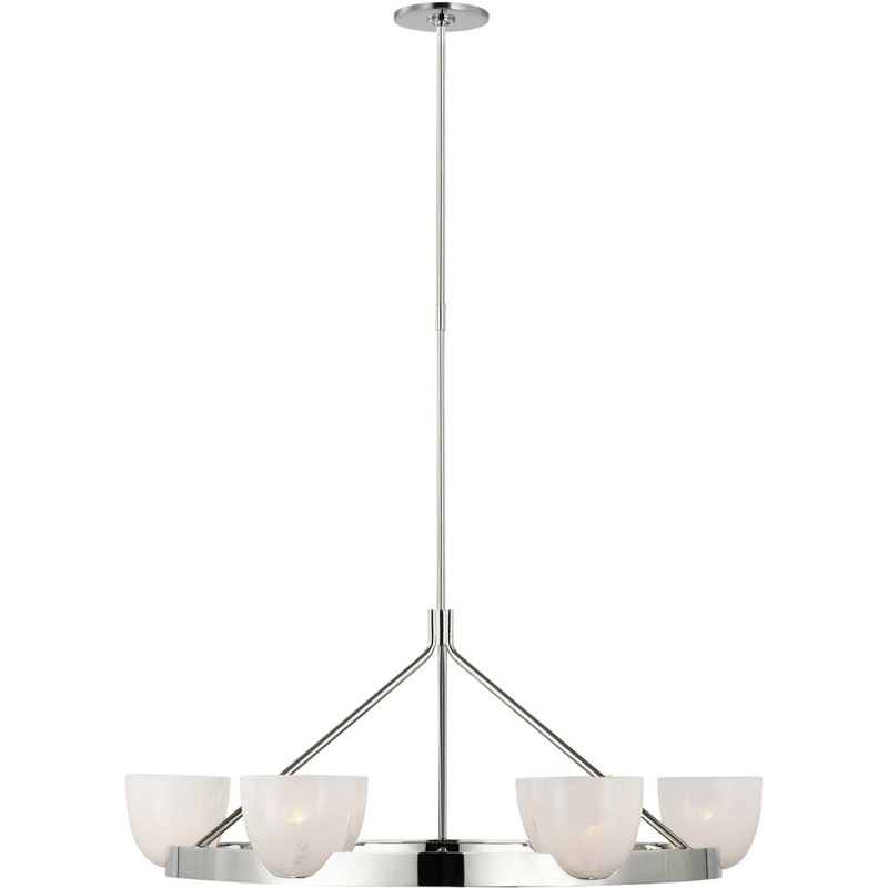 Aerin Carola Large Ring Chandelier, Polished Nickel