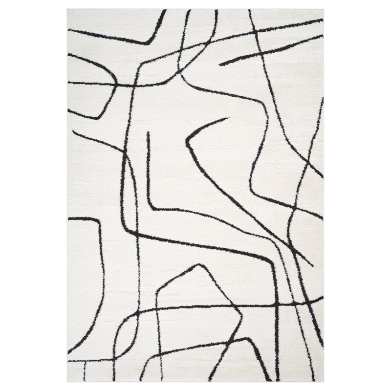 Tapis à poils longs Cherle, Tapis de couloir 2 pi 6 po x 10 pi
