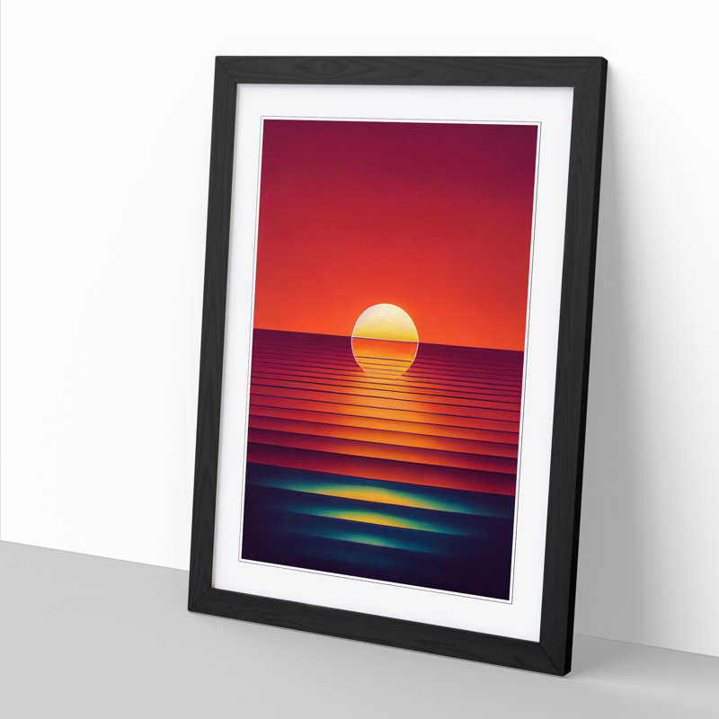Sunset Crystal - Picture Frame Print, 46cm H x 25cm W x 2cm D, Black