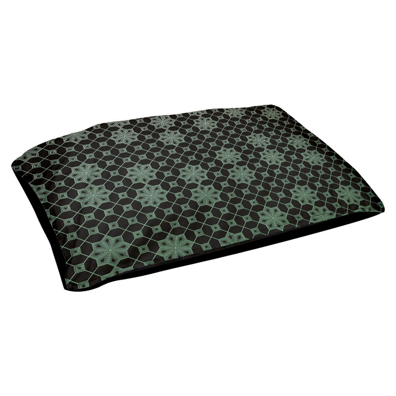 Coussin pour chien Byrge, Petit (l 29,5 po x P 19,5 po x H 9,5 po), Vert pâle / Noir
