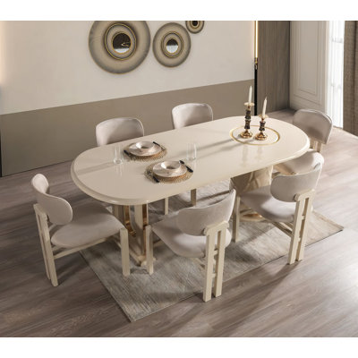 Ensemble repas 7 pièces Hellen Ivory