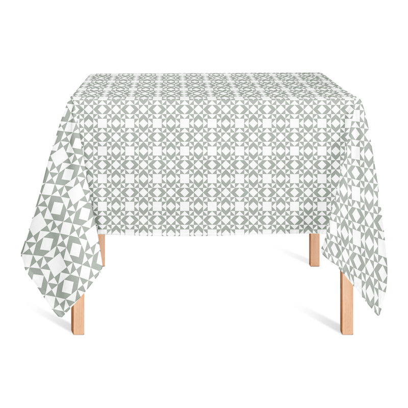 Nappe carrée en polyester à motif géométrique, Vert