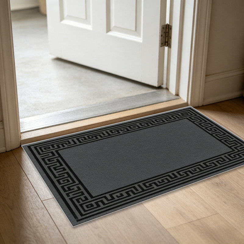 Dark Grey Borderarea rugs for Living Room, Soft and Comfortable, Suitable for all seasons, easy to maintain, machine washable Indoor floor mat, Under Table Farmhouse suitable for Bedroom, Dining Room, Study, Patio, Balcony, Home Decor