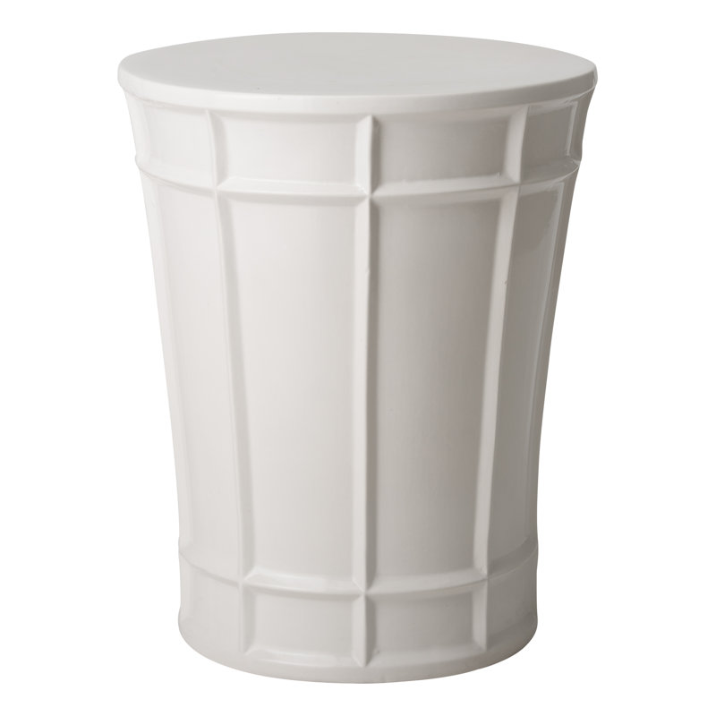 Ayauna Ceramic Accent Stool, White