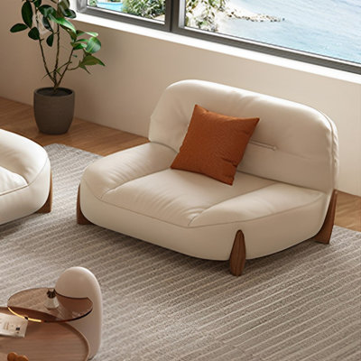 Cuir Canapé moderne minimaliste crème assorti