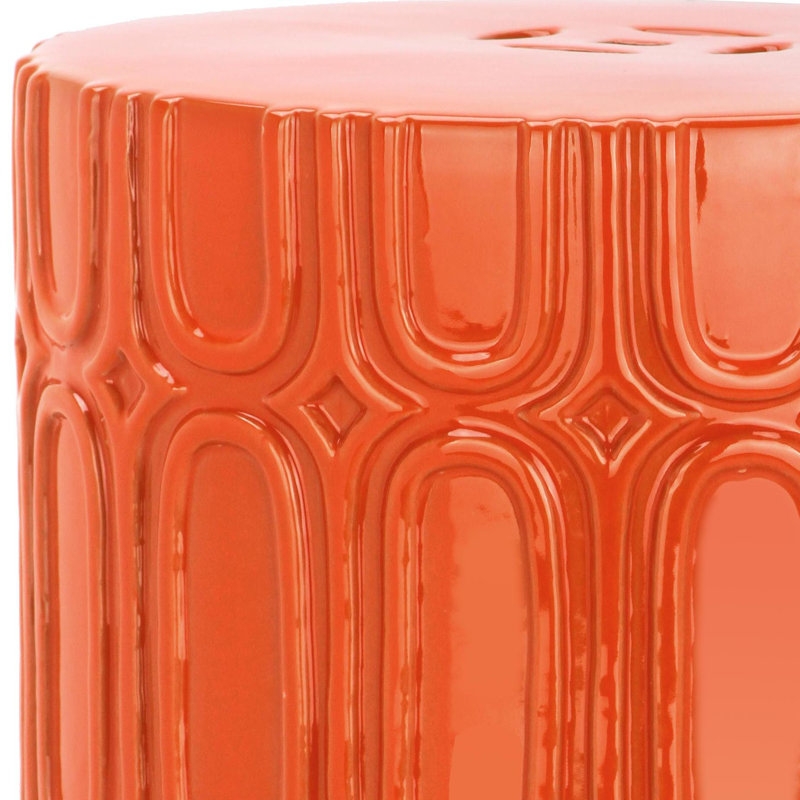 Tabouret de jardin en céramique Morgane, Orange