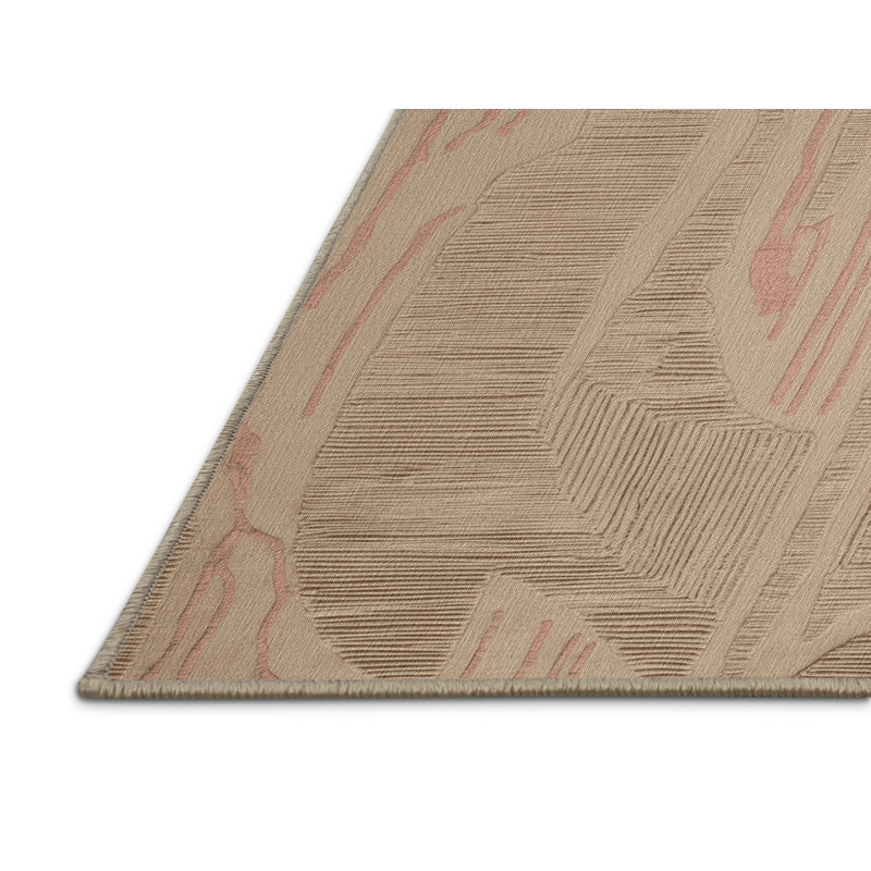 Machine Washable Abstract Brown Area Rug, Rectangle 5' x 7'
