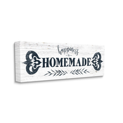 «Happiness Is Hommade Sentiment Country Grain Motif XL», art mural sur toile tendue par Ziwei Li