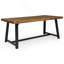 Table de salle à manger d'extérieur en bois d'acacia, finition teck sablé et noir